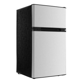 VEVOR Mini Fridge with Freezer, 3.2 Cu.Ft, Two Door Compact Refrigerator, Adjustable Temperature, Shelf, Energy Efficient Small Fridge