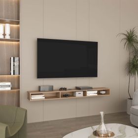 Luft 71" Wide 3-Shelves Floating TV Stand,Wall Mounted, Media Console Entertainment Center with cable management, for Living Room, Bedroom Natura