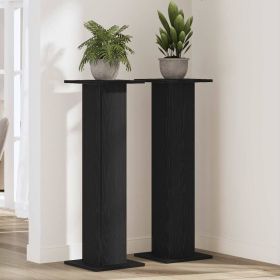 Plant Stand 2 pcs Black Oak 11.81 x 11.81 x 37.40 in