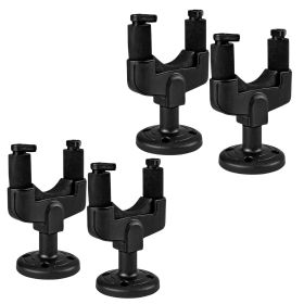 5 CORE Guitar Wall Mount Hanger Hook with Metal Base Soft Padding Adjustable Rotatable Holder 4Pcs for Acoustic Classical Electric Bass Guitars -