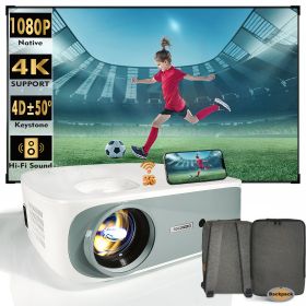 4K True 1080P High-definition Projector C55 White US (Option: white)
