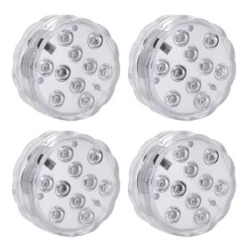 4Pcs Submersible RGB LED Lights IP68 Waterproof Underwater Color Changing Lamps Remote Control (Option: 4PCS)