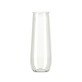 12/18Pcs Plastic Unbreakable Stemless Champagne Flutes Crystal Clear Wine Beer Cups Disposable Glass Wedding Party Bar Supplies (Color: 18pcs Transparent, Ships From: China)