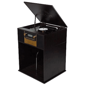 Victor Boyleston 7-in-1 3-Speed Turntable Music Center with Album Storage (Color: Espresso)