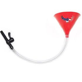American Eagle Beer Bong with Valve (Color: Red, Tubing Size: 2 Feet)