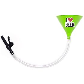 I Love Beer - Beer Bong Funnel with Valve (Color: Green, Tubing Size: 2 Feet)