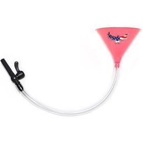 American Eagle Beer Bong with Valve (Color: Pink, Tubing Size: 3 Feet)