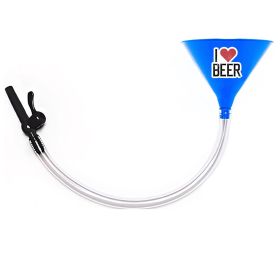 I Love Beer - Beer Bong Funnel with Valve (Color: Blue, Tubing Size: 3 Feet)
